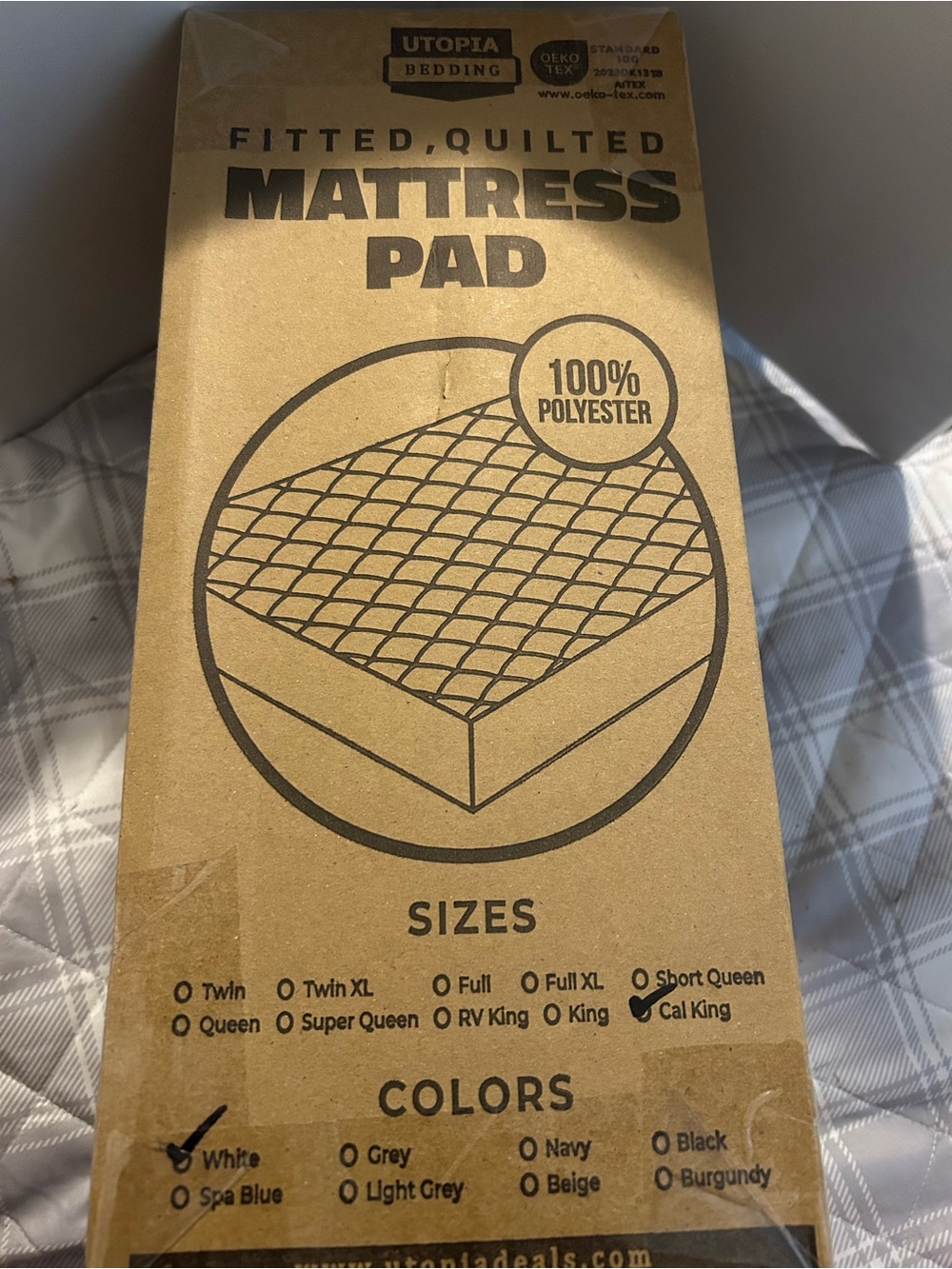 Utopia Bedding White Quilted Fitted Mattress Pad - Cal King
